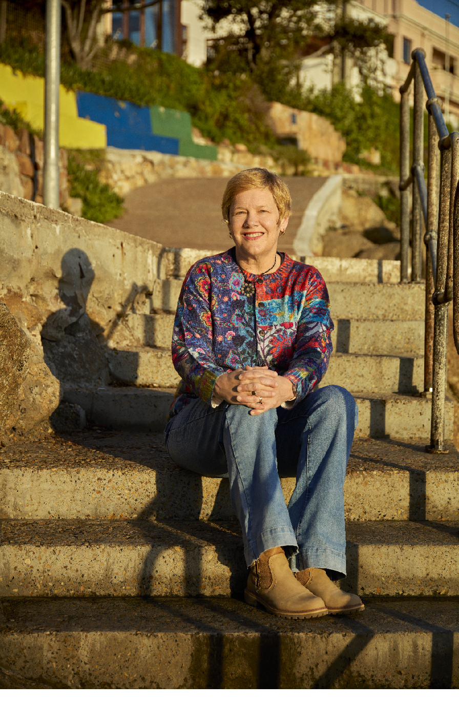 Toni Raphael sitting outdoors in Cape Town
